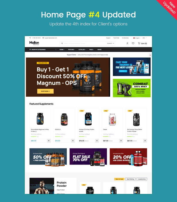 Mallon - Medical Shop, Health Shop eCommerce Shopify Theme
