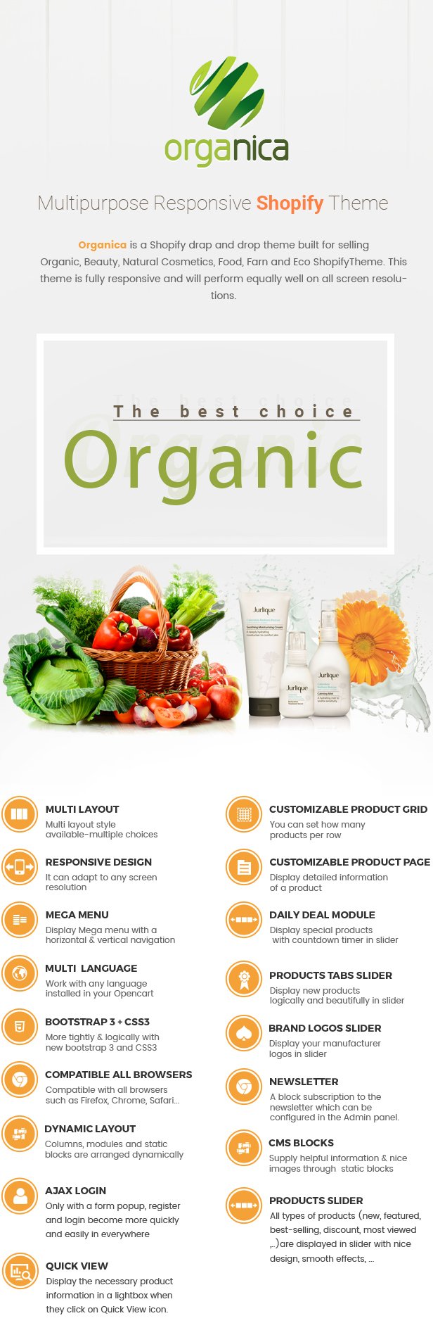 shopify theme by organica