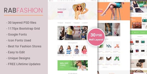 RAB - Fashion eCommerce PSD Template