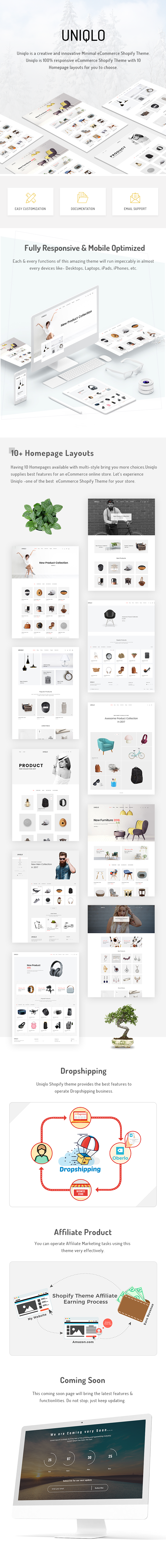 Uniqlo - Minimal Shopify Theme Ecommerce - 1