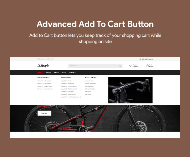 Advanced add to cart button