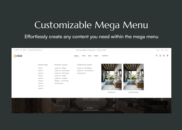 Customizable Mega Menu
