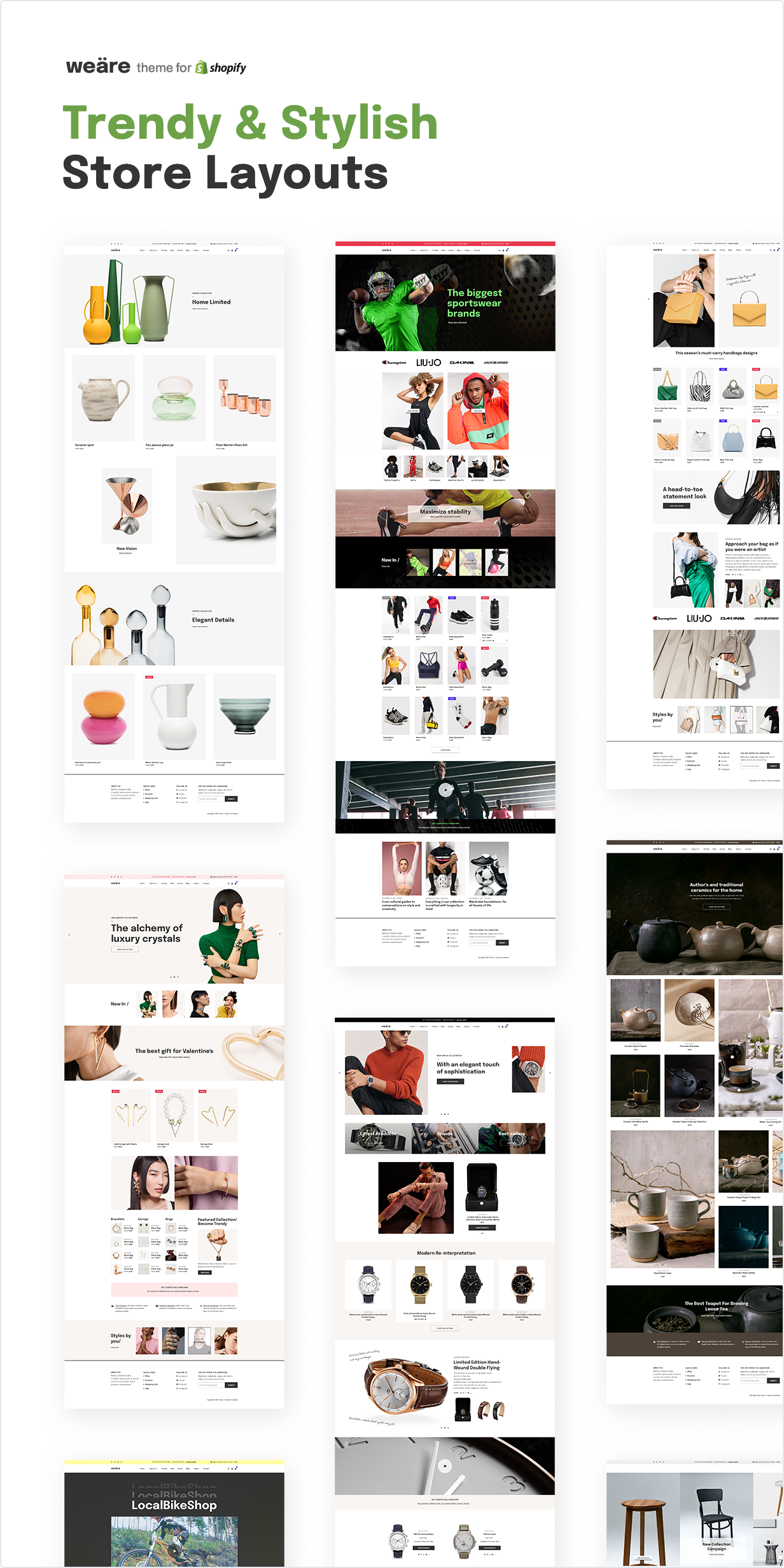 Trendy and stylish store layouts