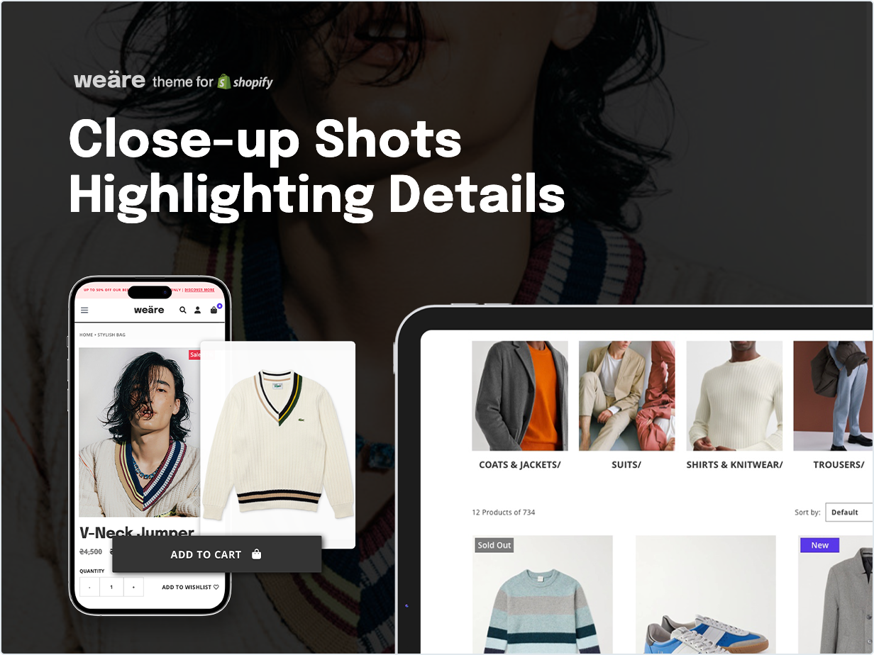 Close-up shots highlighting details