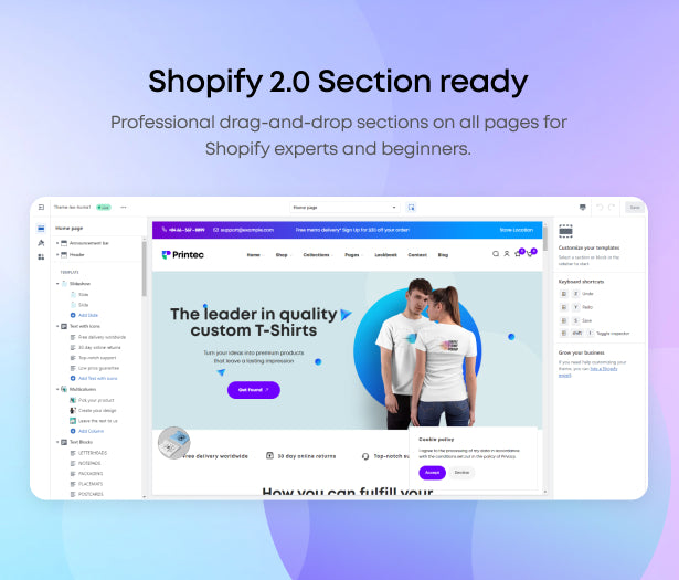 The Shopify 2.0 section is ready  