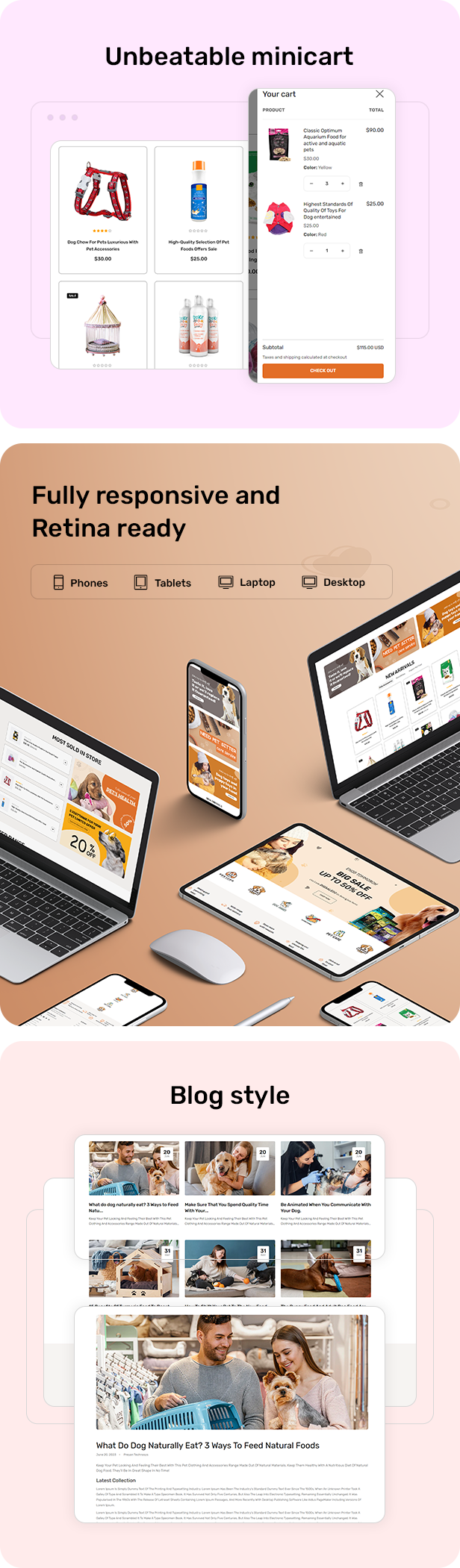 Shopify pet and pet food store