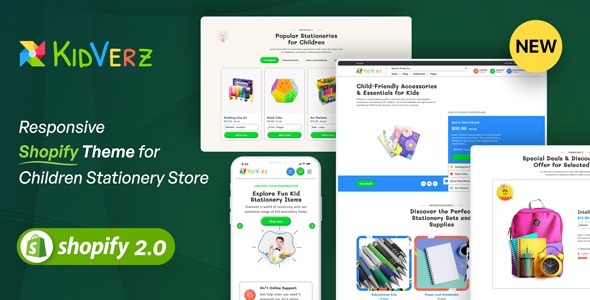 KidVerz - Responsive Shopify Theme for Children Stationery Store