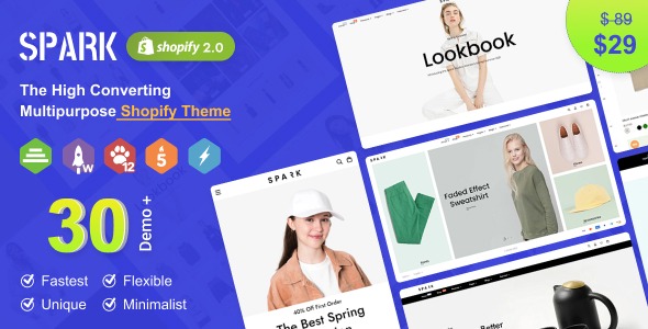 Spark- Multipurpose, Minimal & Modern Shopify Themes OS 2.0 - RTL Support