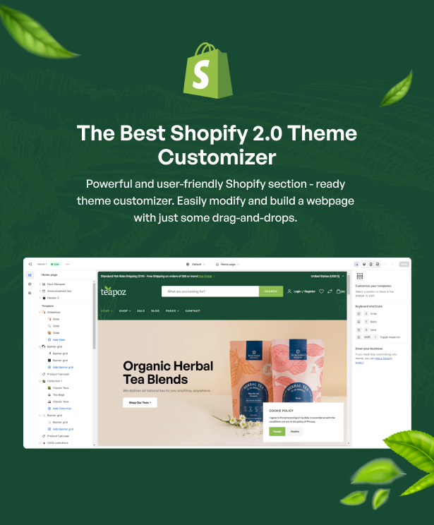 The best Shopify 2.0 theme customizer
