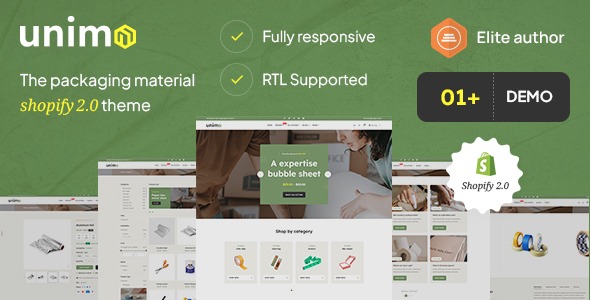 Unimo - The Packaging Material Shopify Theme