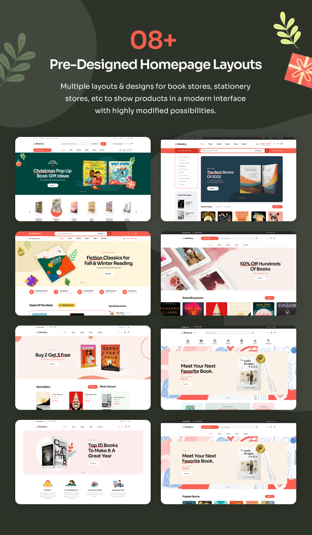 08+ Pre-designed Homepage Layouts 