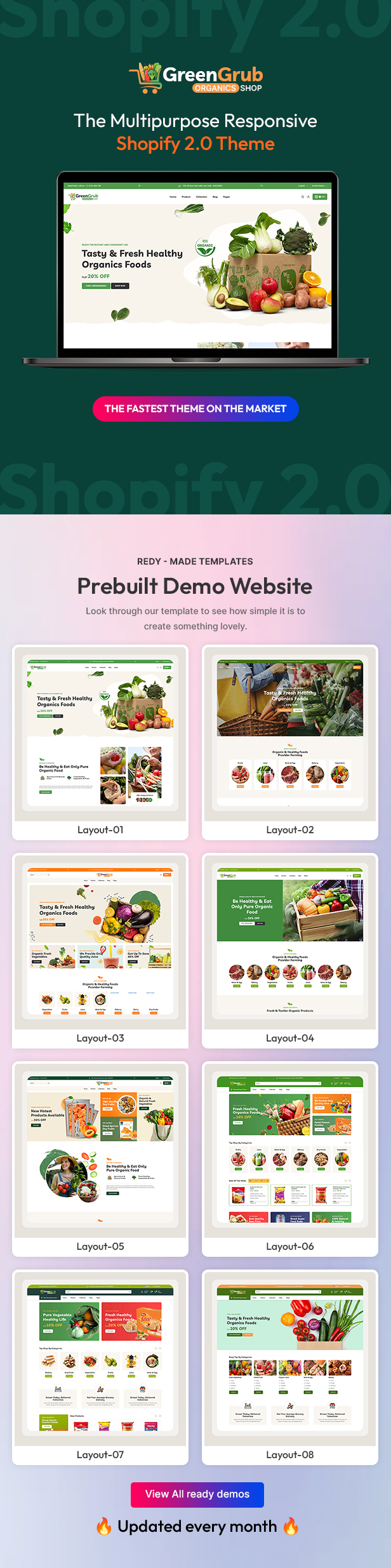 Greengrub Multipurpose shopify 2.0 responsive theme
