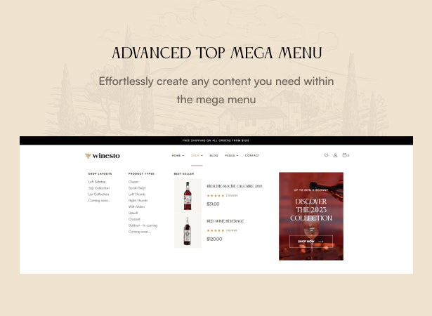 Advanced Top Mega Menu