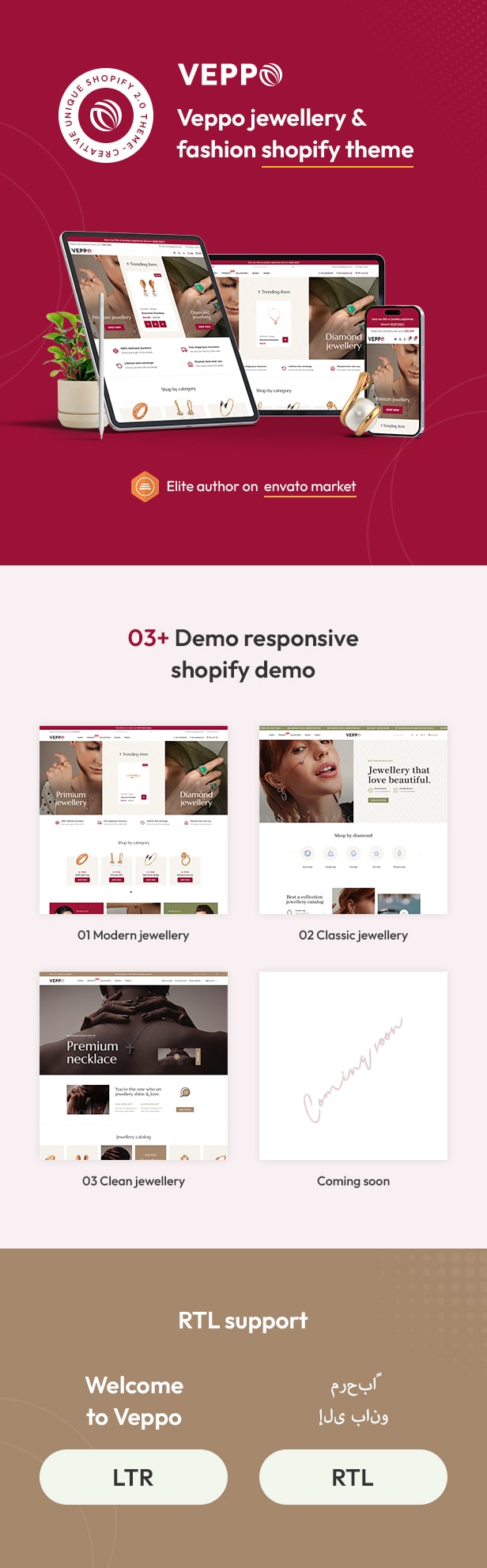 Veppo - The Jewellery & Fashion eCommerce Shopify Theme - 1