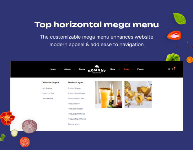 Top horizontal Mega menu