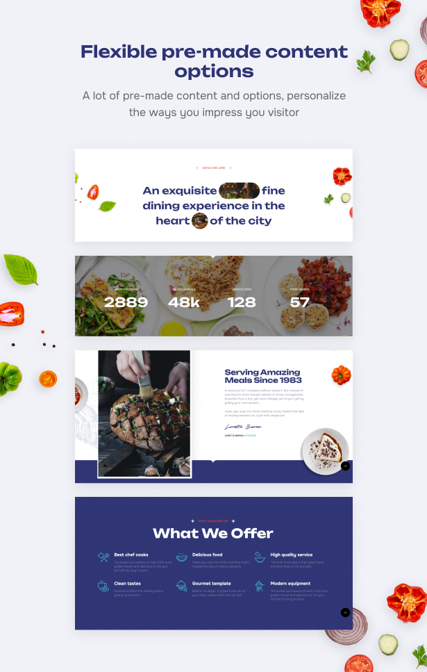 Flexible pre-made content options