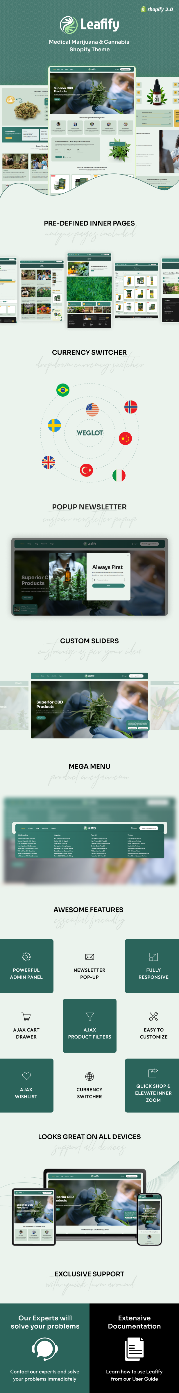 Leafify - Medical Marijuana Shopify Store Template - 1