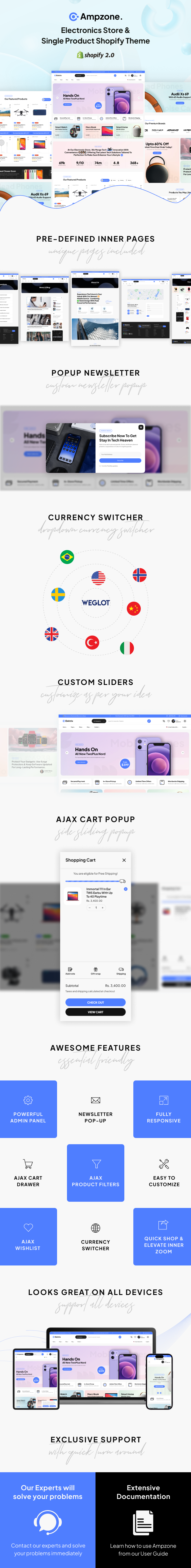 Ampzone - Electronics Gadgets eCommerce Shopify Theme - 1