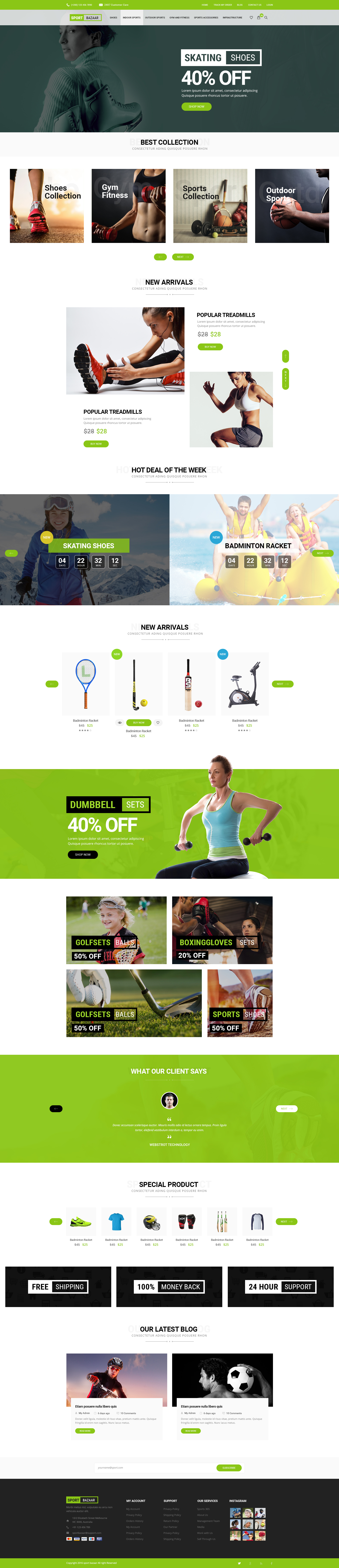 Sports Bazaar - Sports Ecommerce PSD Template