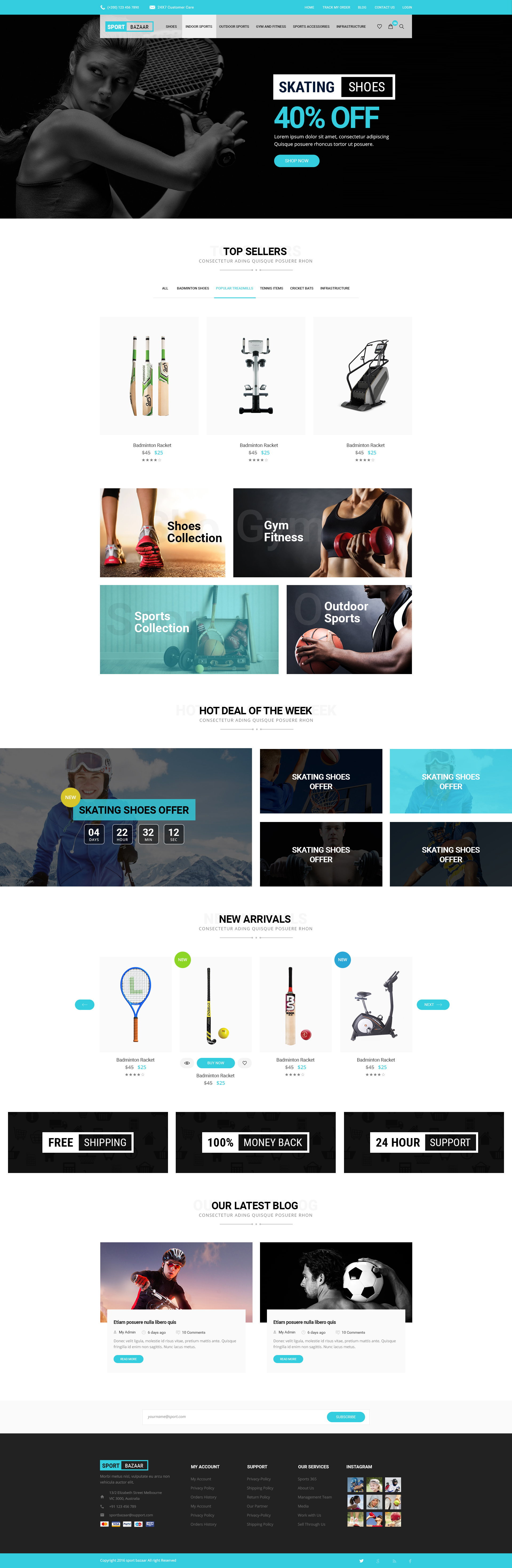 Sports Bazaar - Sports Ecommerce PSD Template