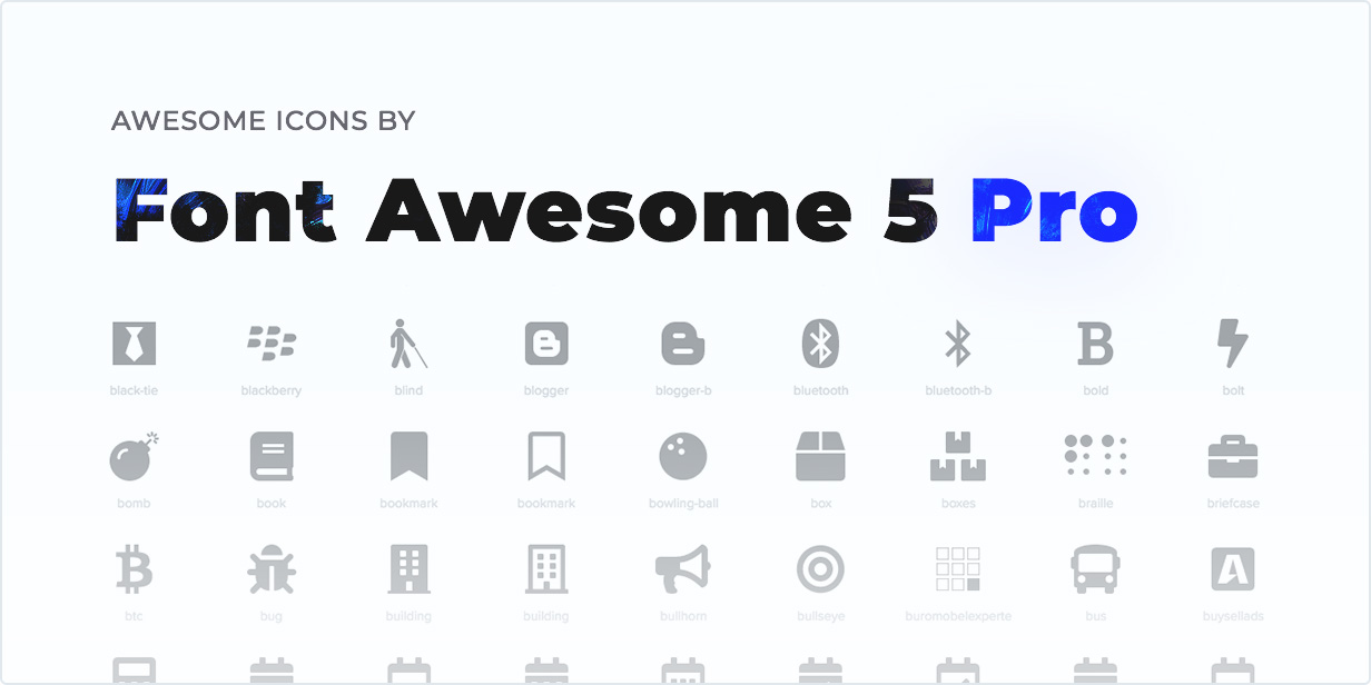 Awesome Icons by Font Awesome 5 Pro