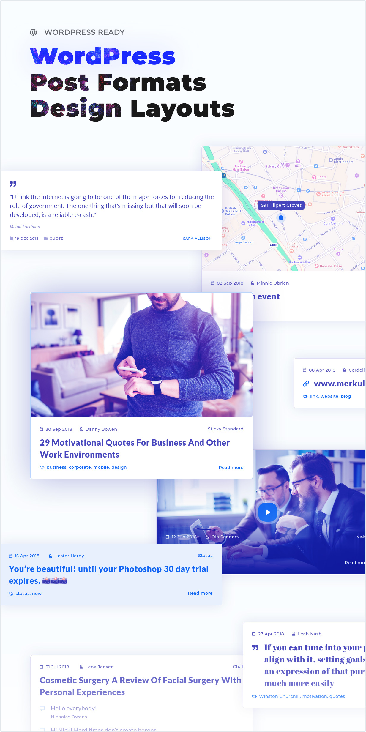 WordPress ready Post Formats Design Layouts
