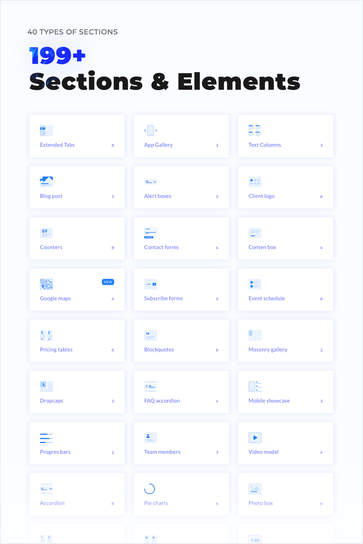 199+ Different Sections Layouts