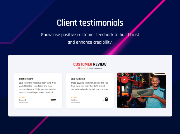 Client testimonials