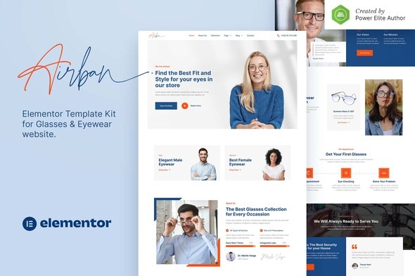 Airban – Glasses & Eyewear Elementor Template Kit