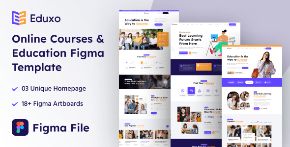 Eduxo | Education and Online Courses Figma Template