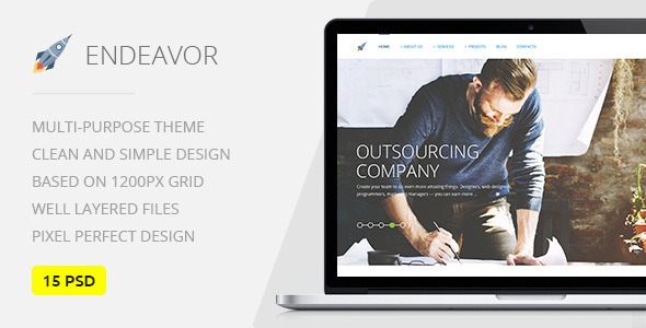 Endeavor — Multipurpose IT & Digital Company PSD Template