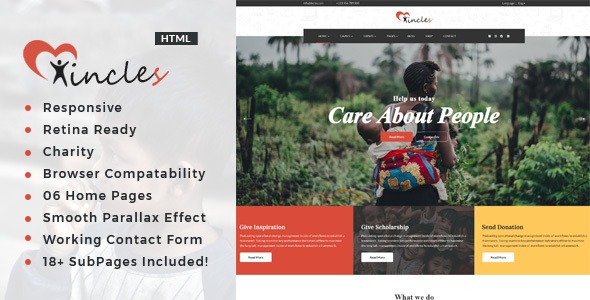 Incles - Responsive HTML Template for Charity & Fund Raising