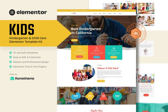 Kids - Kindergarten & Child Care Elementor Template Kit