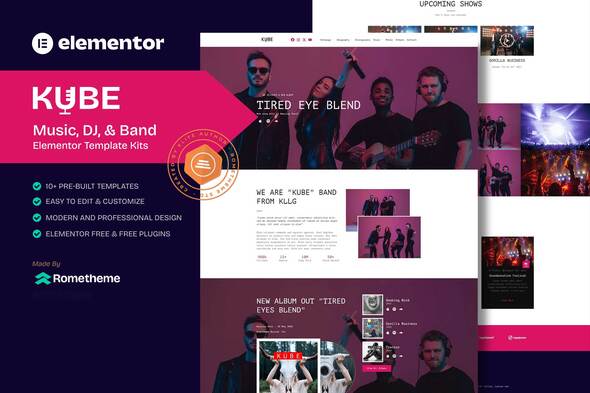 Kube - Music Elementor Template Kit