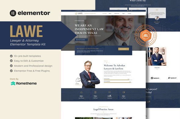 Lawe - Lawyer & Attorney Elementor Template Kit
