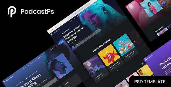 PodcastPS -  Podcast website templates for Photoshop (PSD)