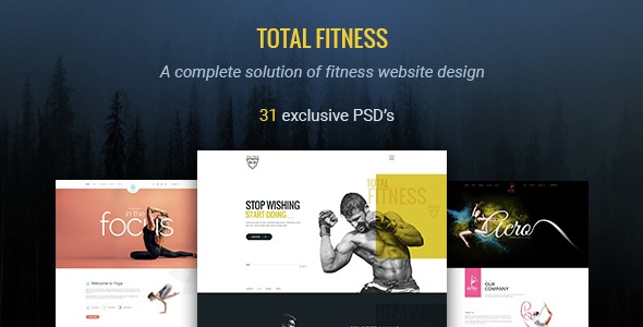 Total Fitness | All in One PSD Template