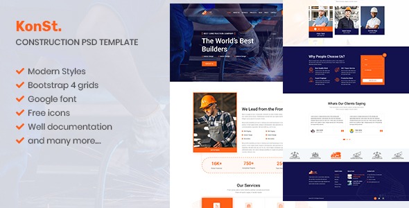 konst - Construction & Builders PSD Template