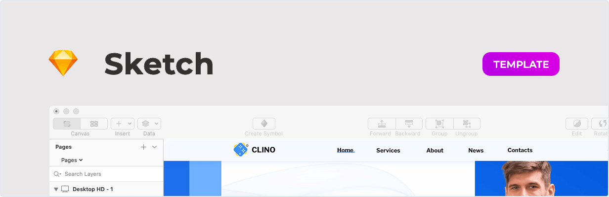 Clino – Cleaning Template for Sketch