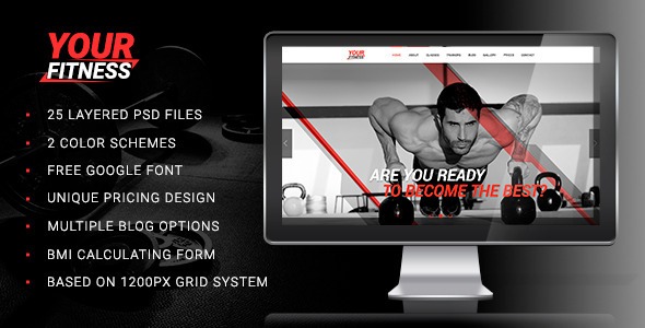 Your Fitness — Sport Blog PSD Template