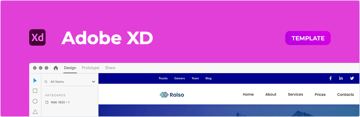 Rolso – Logistic Company Template for Adobe XD