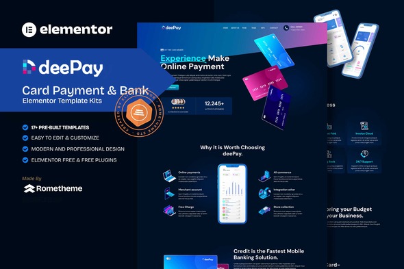 DeePay - Card Payment & Online Banking Elementor Template Kit