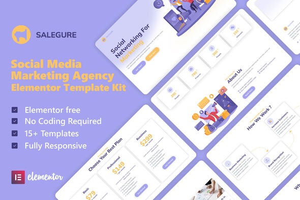 Salegure - Social Media Marketing Agency Elementor Template Kit