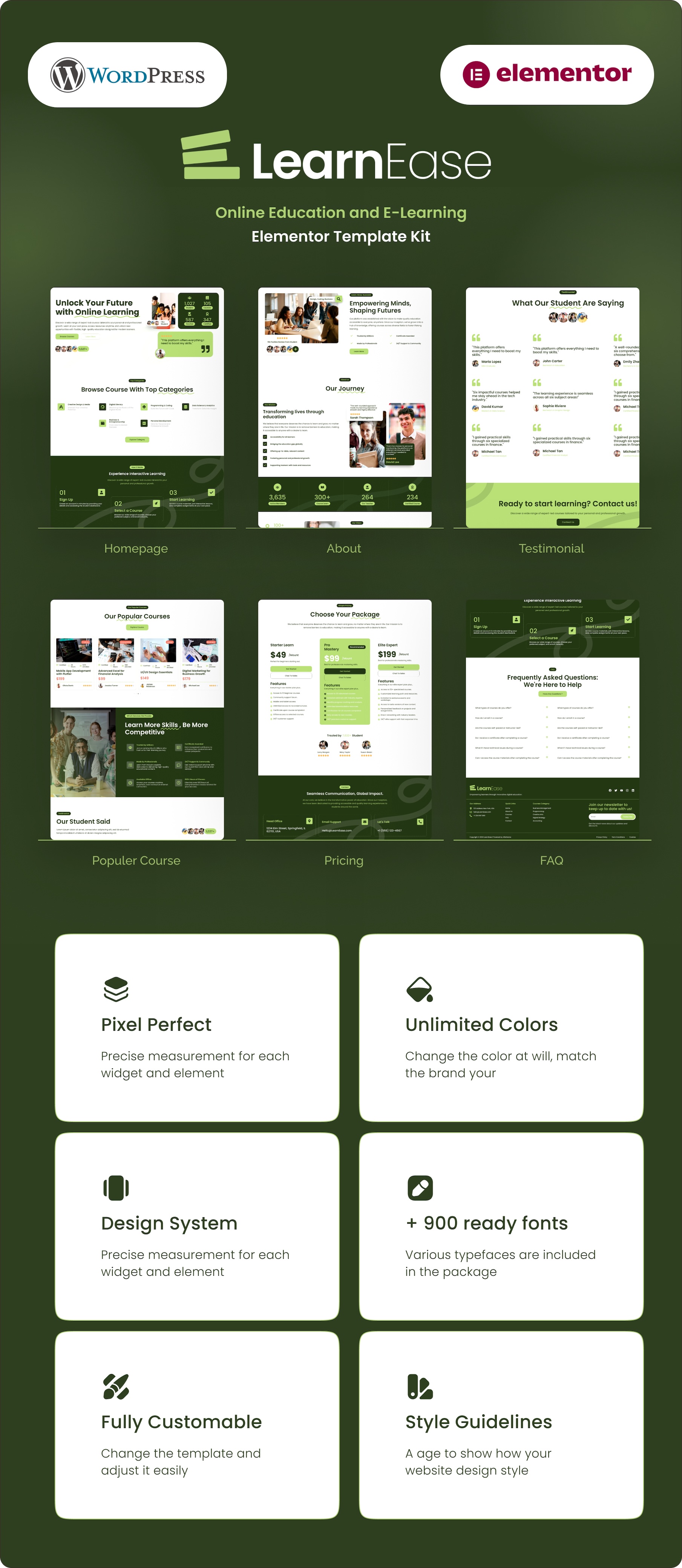 LearnEase - Online Education & E-Learning Elementor Pro Template Kit - 2