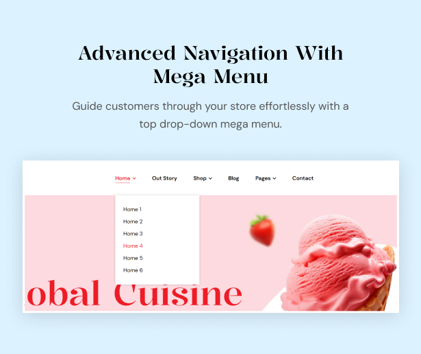 Advanced Navigation with Mega Menu