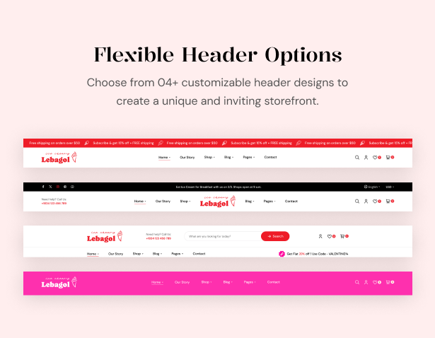 Flexible Header Options