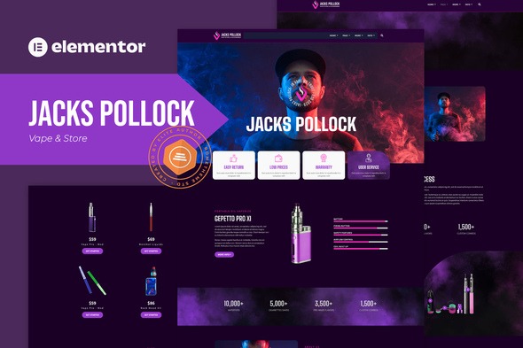 Jacks Pollock - Vape Elementor Template Kit