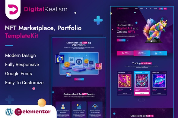 Digital Realism | NFT Elementor Template Kit