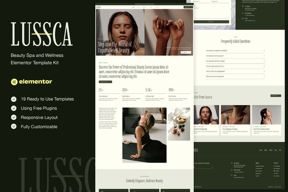 Lussca - Beauty Spa & Wellness Elementor Template Kit