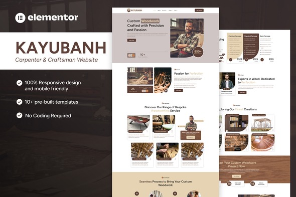 Kayubanh - Carpenter & Craftsman Elementor Template Kit